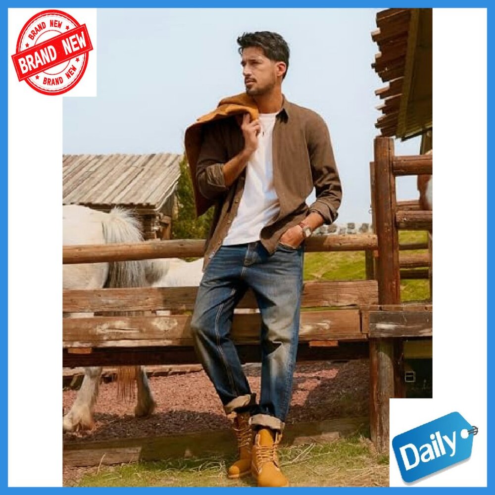Men's Corduroy Shacket Button Down Shirt Casual Lightweight - Picture 5 of 6